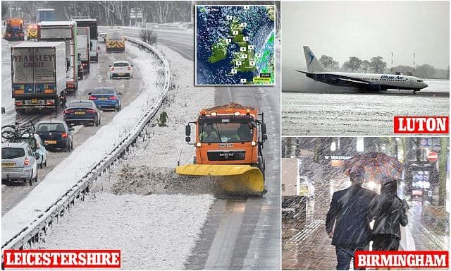 Bora dhe ngrica bllokon Britanin e Madhe, dhjetra fluturime janë anuluar