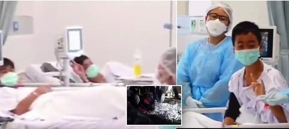 "Ne ia dolëm", pamjet e para nga spitali të djemve që u shpëtuan nga shpella në Tajlandë (VIDEO) 