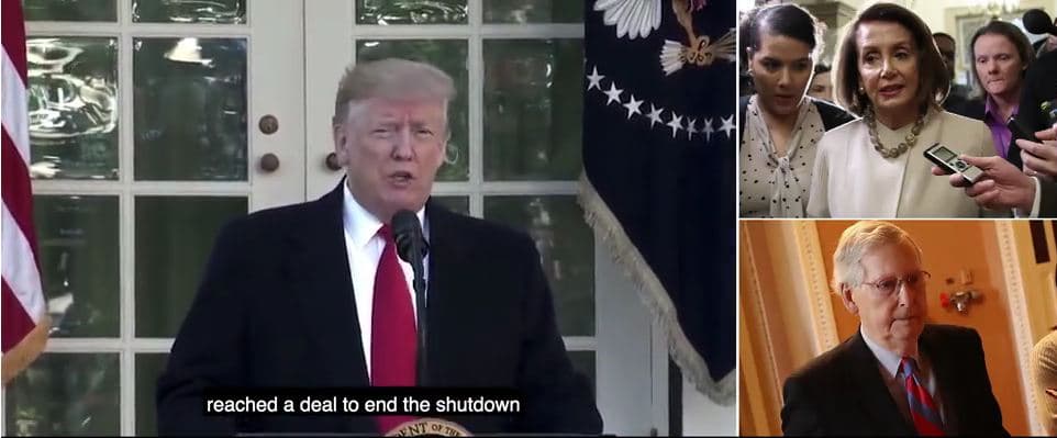 Trump rihap qeverinë për tre javë pas mbylljes 35-ditore, por paralajmëron mbylljen nëse nuk merr paratë për murin me Meksikën