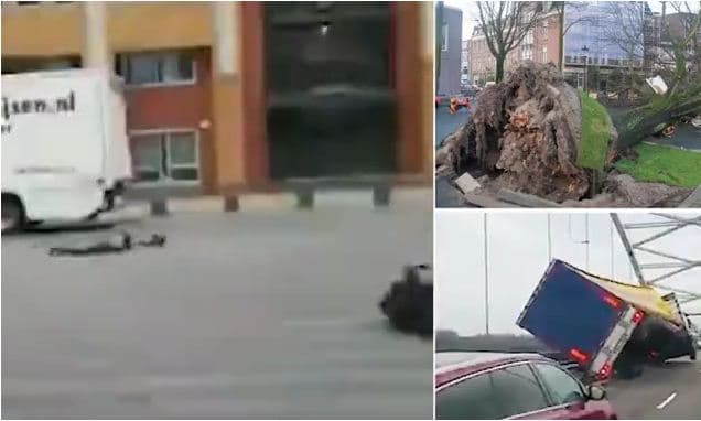 Katër persona humbin jetën në Hollandë, stuhia përplas njerëzit në tokë (VIDEO)
