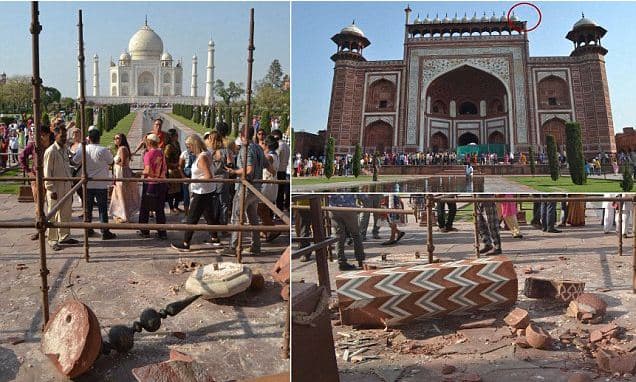 Stuhia shkatërron minaret e lashta në Taj Mahal të Indisë (FOTO)