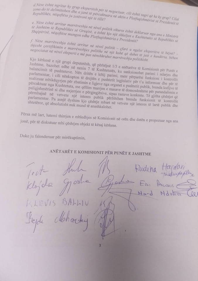 Marrëveshja e detit/ PD-LSI thërrasin Bushatin në seancë dëgjimore në Komisionin e Jashtëm