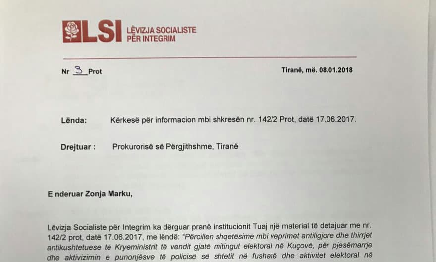 Lëvizja e parë e LSI kundër Ramës, letër Arta Markut: Na informoni për hetimet ndaj kryeministrit