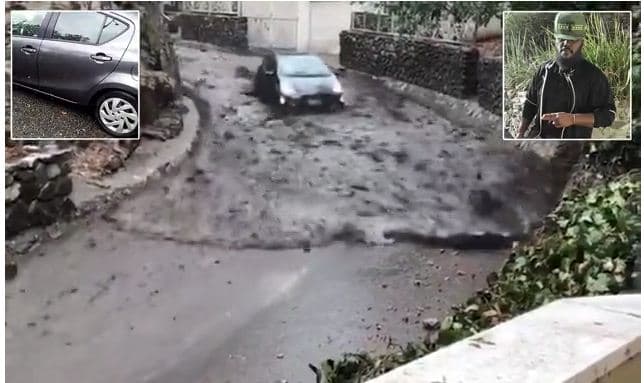 E pabesueshme /Çifti i shpëton valës së ujit nga përmbytjet në Kaliforni (VIDEO)