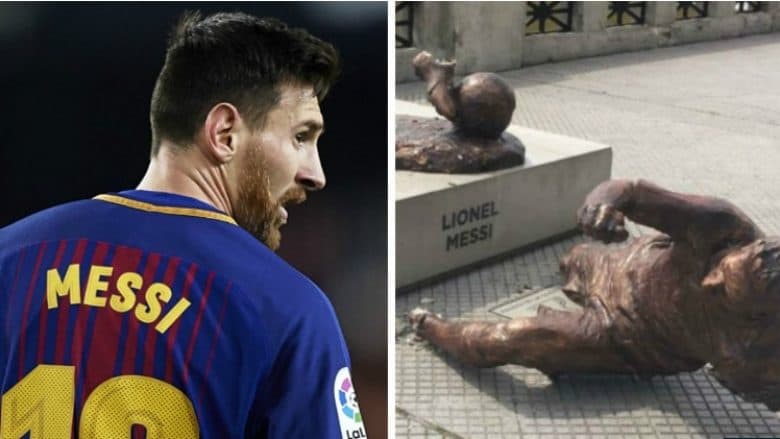 Lionel Messit i shkatërrojnë statujën në Buenos Aires (VIDEO)