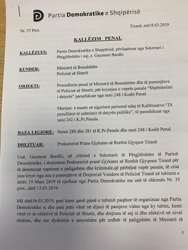 PD, padi për Sandër Lleshaj: Të pezullohet nga detyra  