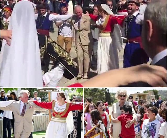 Princi Charles dhe Camilla kërcejnë një valle tradicionale në ishullin e Kretës, gjatë vizitës së tyre në Greqi (VIDEO)