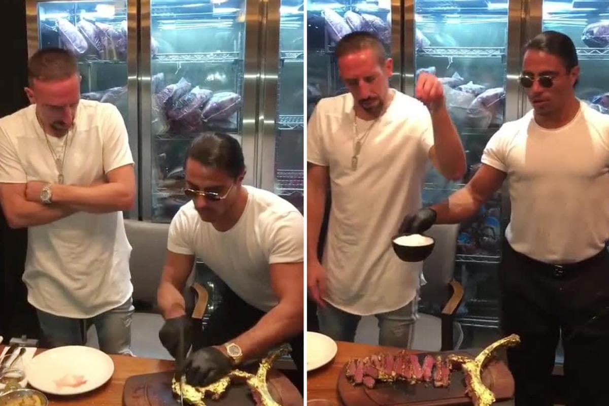 "Biftek 24-karatësh me vlerë 1200 euro tek Nusret", Bayern gjobit Ribery sepse sulmoi fansat (VIDEO)