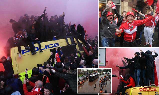 Tifozët e Liverpool i vënë flakën qytetit para ndeshjes me Romën (FOTO)