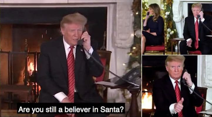 Trump "prish" magjinë e Krishtlindjeve, pyet fëmijën: A besoni ende në Santa?