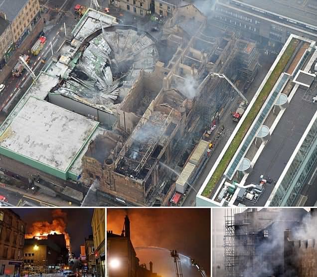 Shkolla historike e Artit në Glasgow është përfshirë nga flakët për herë të dytë në katër vjet (VIDEO)