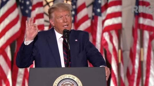 Zgjedhjet në SHBA në 2020-n, Trump: E pranoj nominimin. Zgjedhja është mes ëndrrës amerikane dhe socializmit