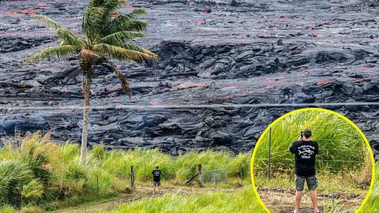 Burri me pantallona të shkurtra sfidon vullkanin në Hawaii, alarmi për gazrat toksike pasi llava derdhet në Paqësor (VIDEO)
