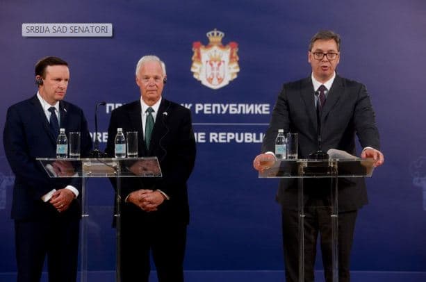 Vuçiç pas takimit me senatorët amerikanë: Nuk mund ta njohim Kosovën pa kompromis (VIDEO)