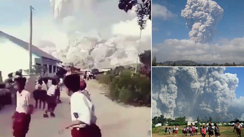Shpërthimi i një vullkani në Indonezi shkatërron majën e malit, pak panik tek banorët (VIDEO) 