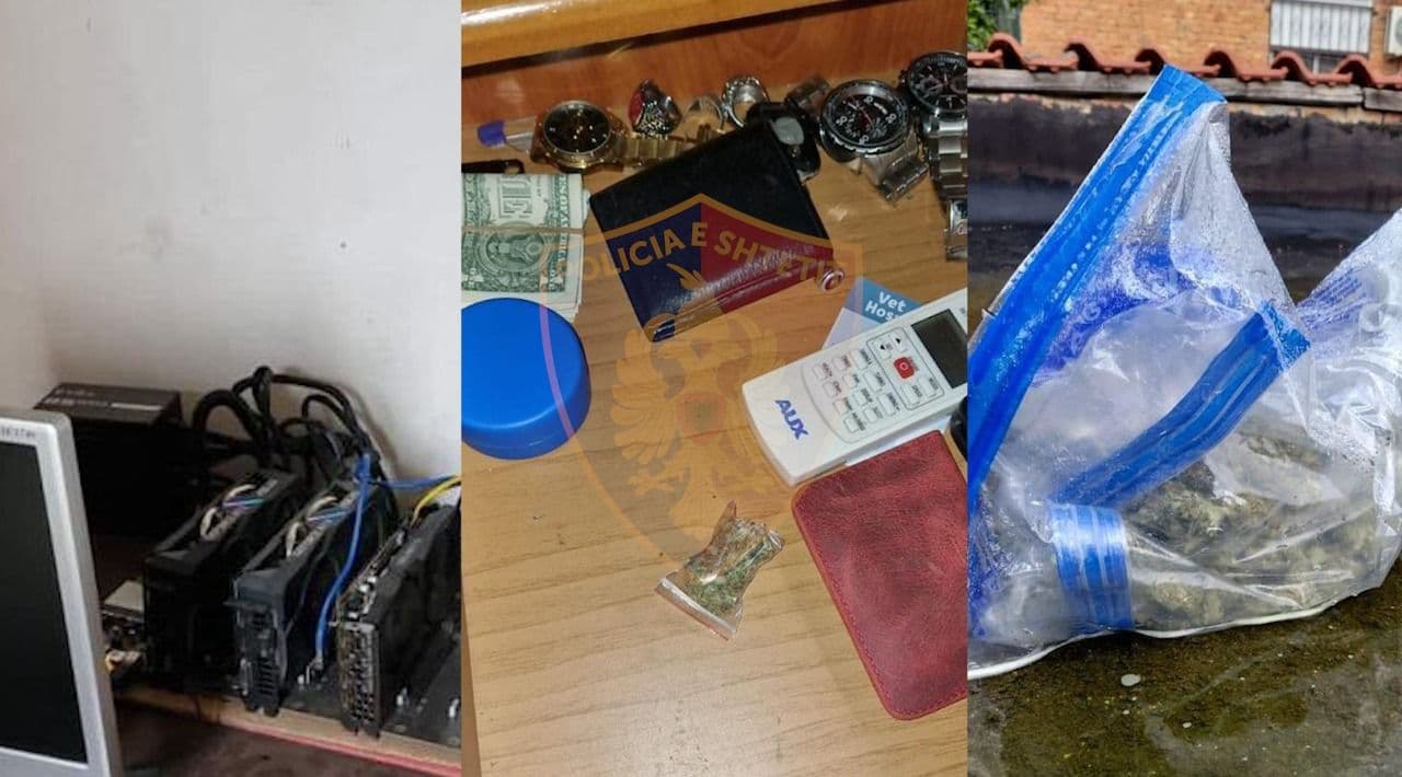 Zbulohen në Tiranë pajisje për prodhimin e kriptomonedhave, kanabis dhe municion, një person në pranga