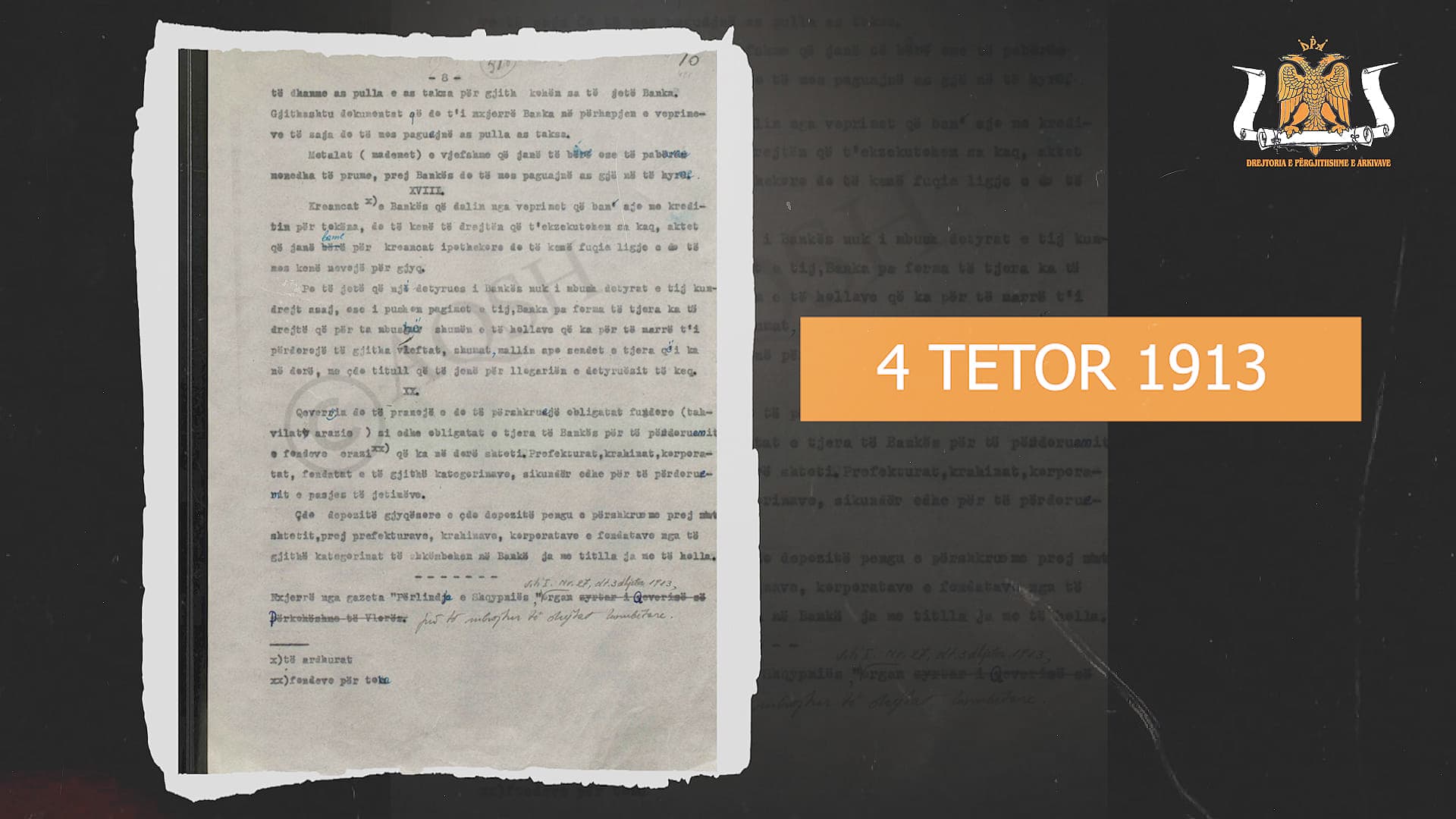 Arkivat përkujtojnë përvjetorin e krijimit të Bankës Kombëtare Shqiptare