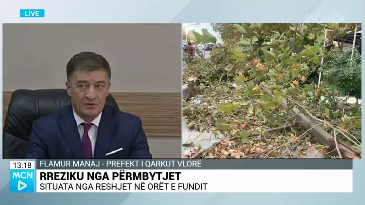Manaj: Në Vlorë ka rënie pemësh, era e fortë po pengon dy tragete të ankorohen