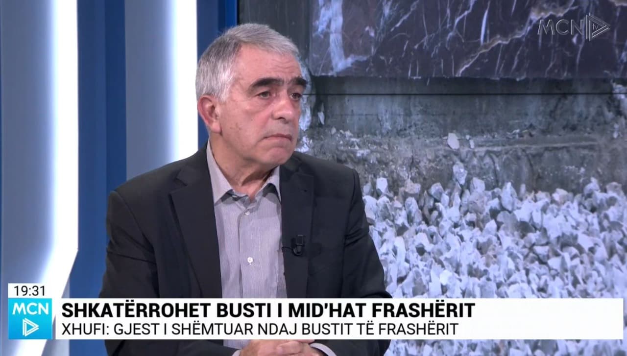 Shkatërrimi i bustit të Mid'hat Frashërit, Xhufi: Gjest fanatikësh! Mund të mendohej më mirë nëse e kishte vendin aty (VIDEO)