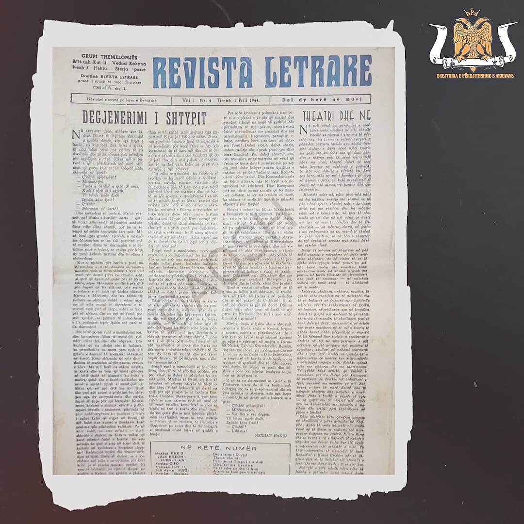 79 vite më parë botohet numri i parë i “Revistës letrare”