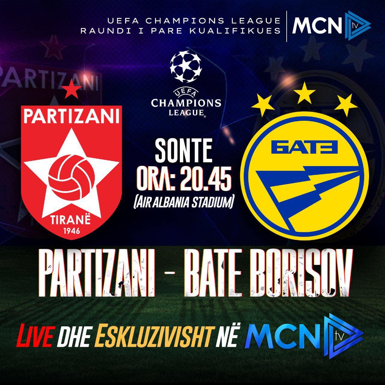 Live dhe ekskluzivisht në MCN TV/ Publikohen formacionet zyrtare në Partizani-Bate Borisov