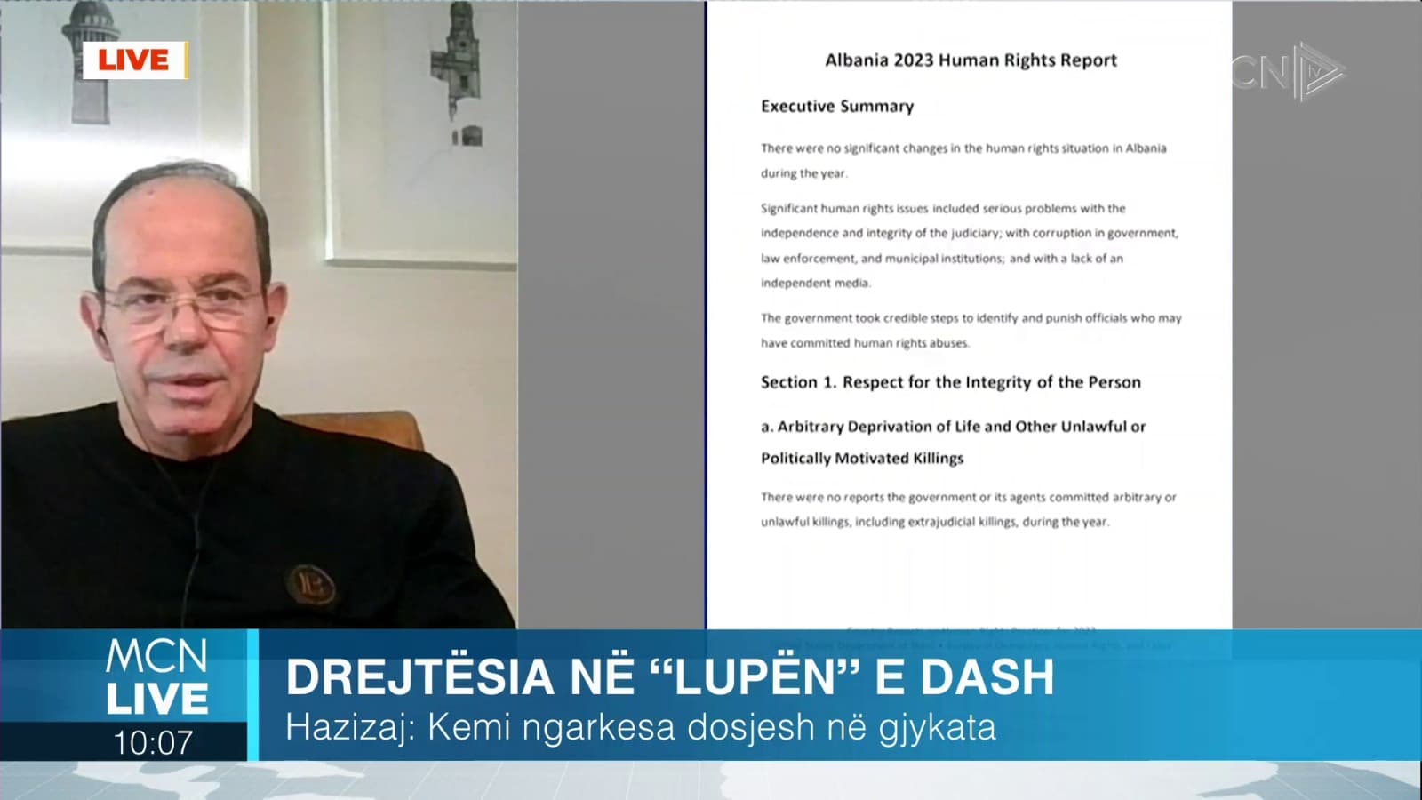 Raporti i DASH/ Hazizaj: Vlerësim mbi vlerësimin e reformës në drejtësi, s’ka zbatim korrekt të ligjit (VIDEO)