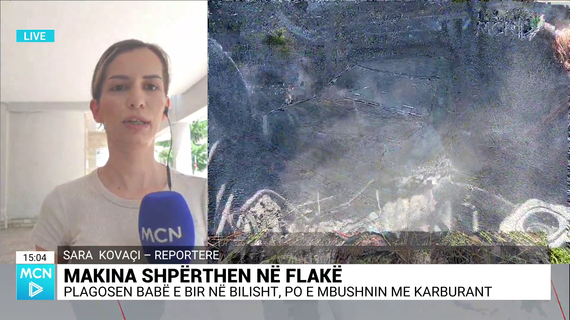 Ngjarja me dy të plagosur rëndë në Bilisht, shoferi ndezi cigaren brenda makinës në pikën e karburantit (VIDEO)