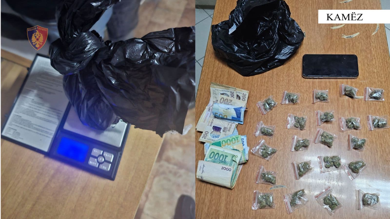 Shiste kanabis të ndara në doza/ Arrestohet 16-vjeçari në Kamëz