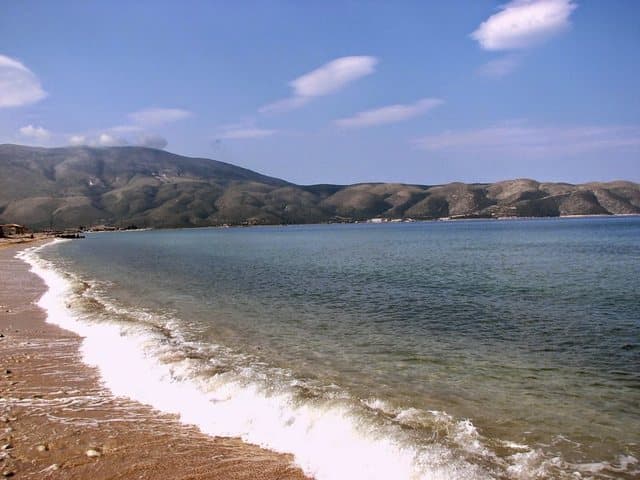 Humb jetën pushuesi në plazhin e Orikumit