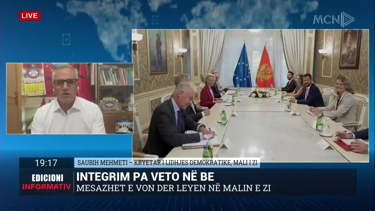 Vizita e Von der Leyen në Mal të Zi/ Mehmeti: Përçarjet politike vënë në pikëpyetje integrimin