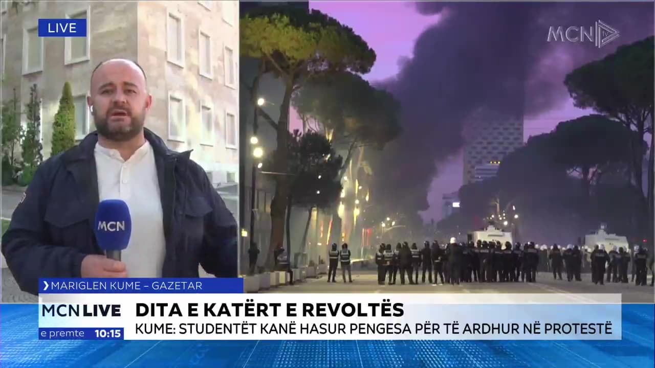 Dita e katërt e revoltës studentore / Kume: Thirren dy protesta të reja, policia bllokon hyrjet e Tiranës