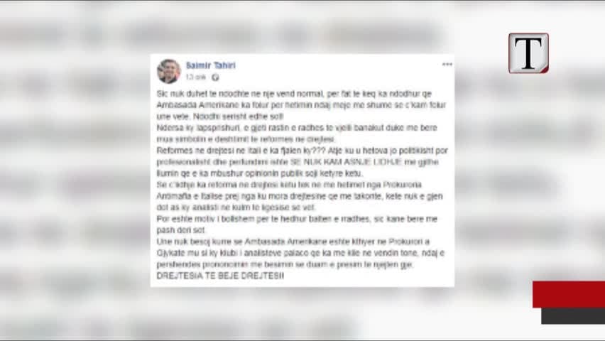 Tahiri-Ambasadës amerikane: Keni folur më shumë se unë (VIDEO)