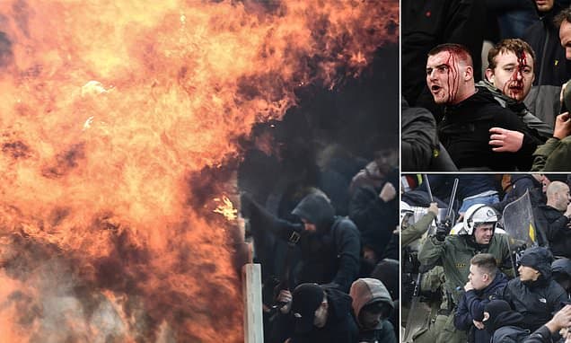 Përgjaket Athina, tifozët grek sulmojnë holandezët, pasi Ajaksi mposhti AEK (VIDEO)