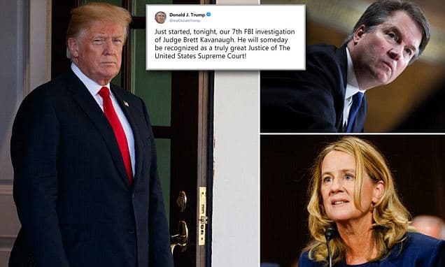 Nën presion, Trump urdhëron FBI që të rihapë hetimet ndaj kandidatin të tij për Gjykatën e Lartë, Kavanaugh